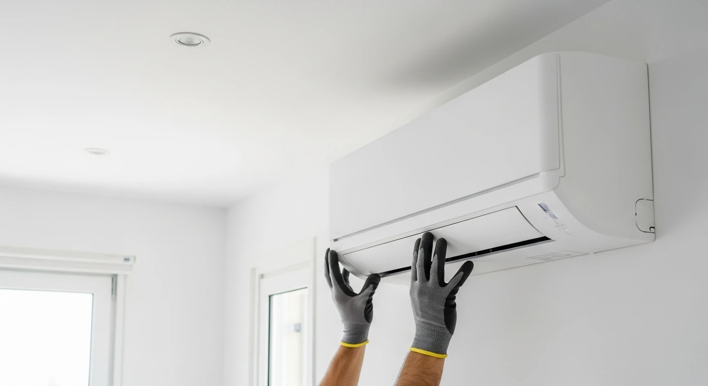 Professional AC installation technician in Cyprus